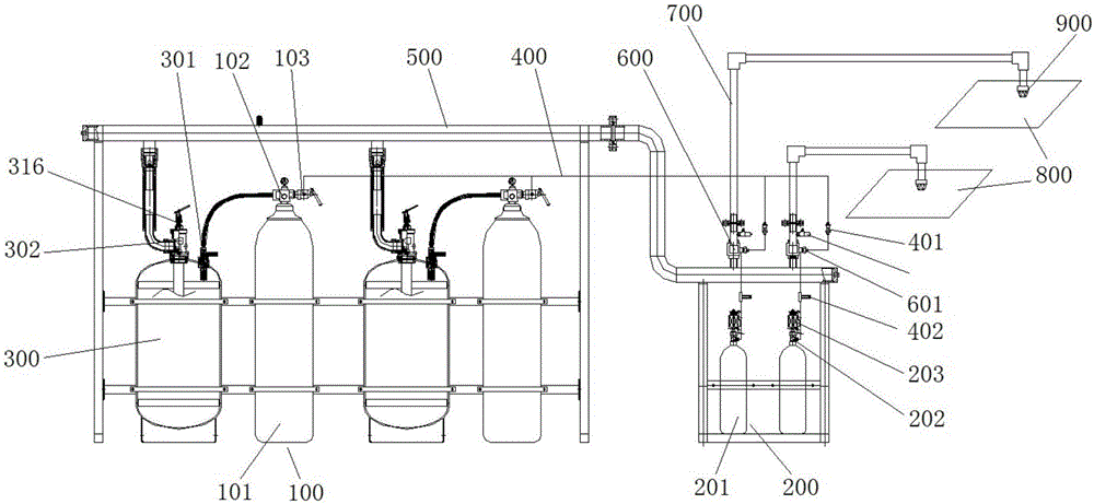 Spare pressure type heptafluoropropane fire extinguishing system