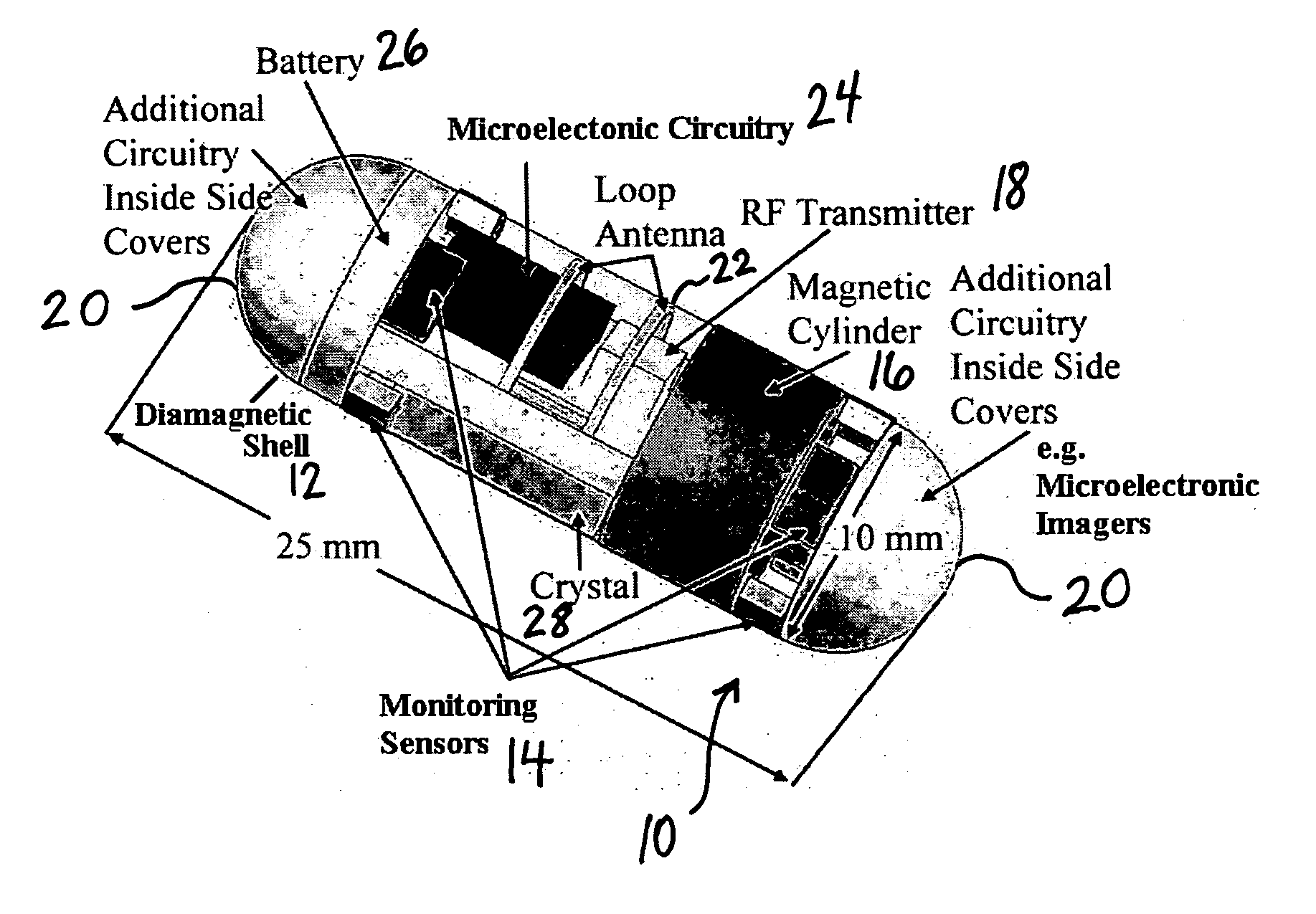 Magnetic levitation of intraluminal microelectronic capsule