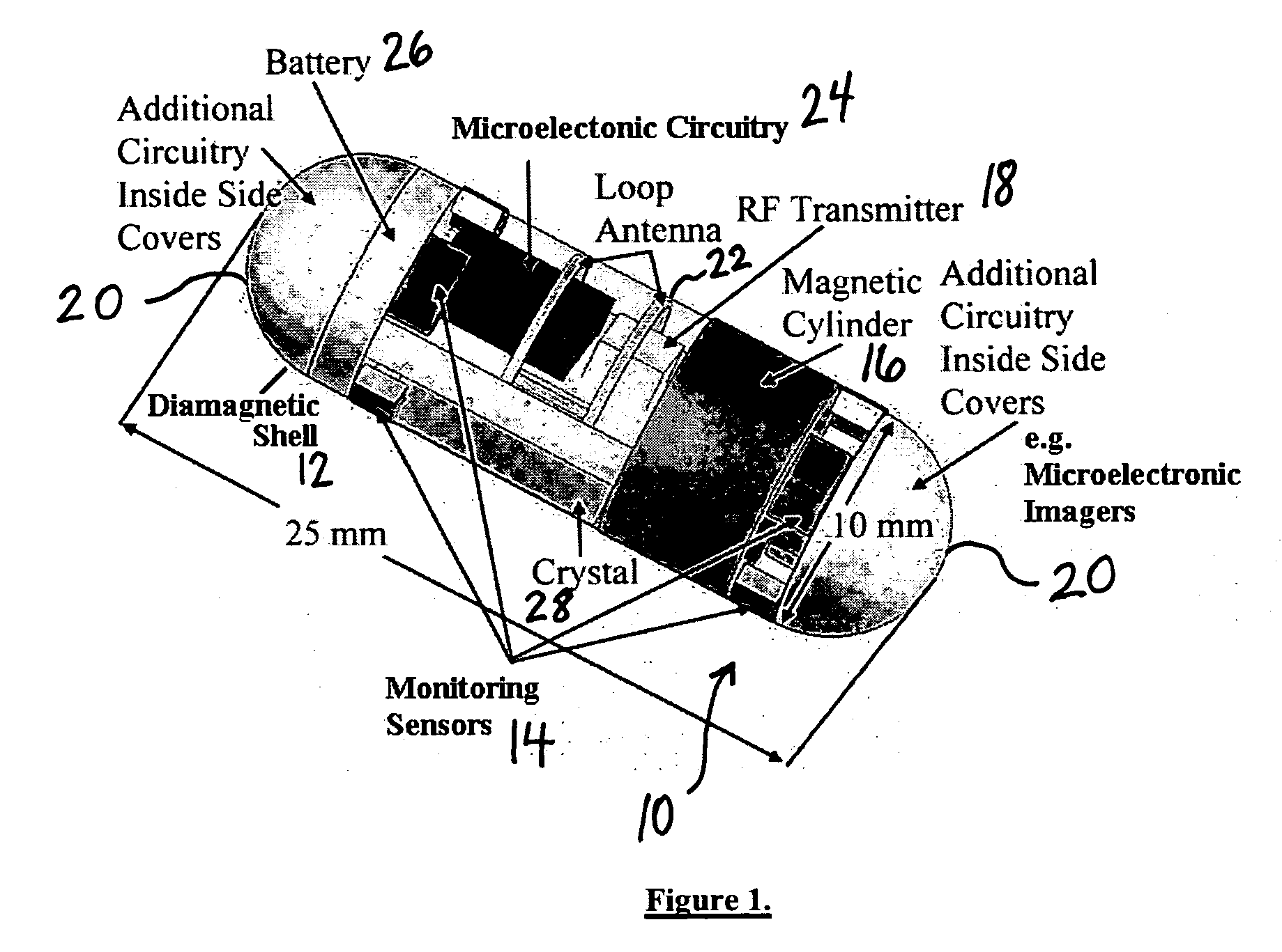 Magnetic levitation of intraluminal microelectronic capsule