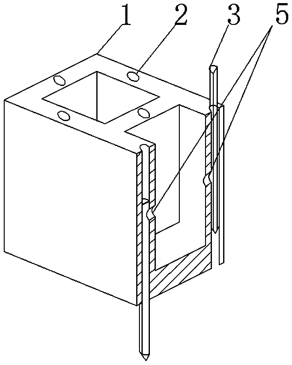 Caisson with pile holes and mounting method of caisson