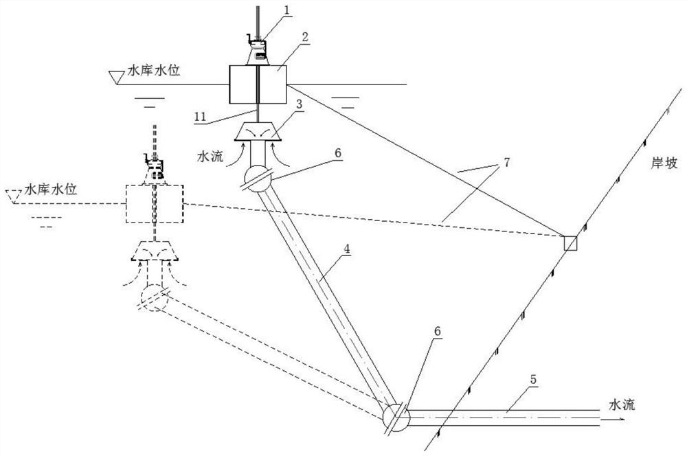 Floating water taking device capable of adjusting water taking depth