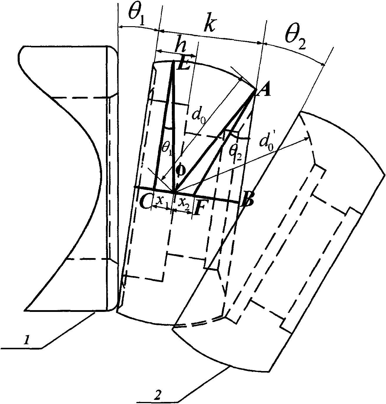 NC bending core head for thin walled tube of aluminum alloy with major diameter and design method thereof