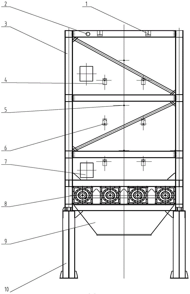 Multi-layer vertical biological fermentation drying column and drying method