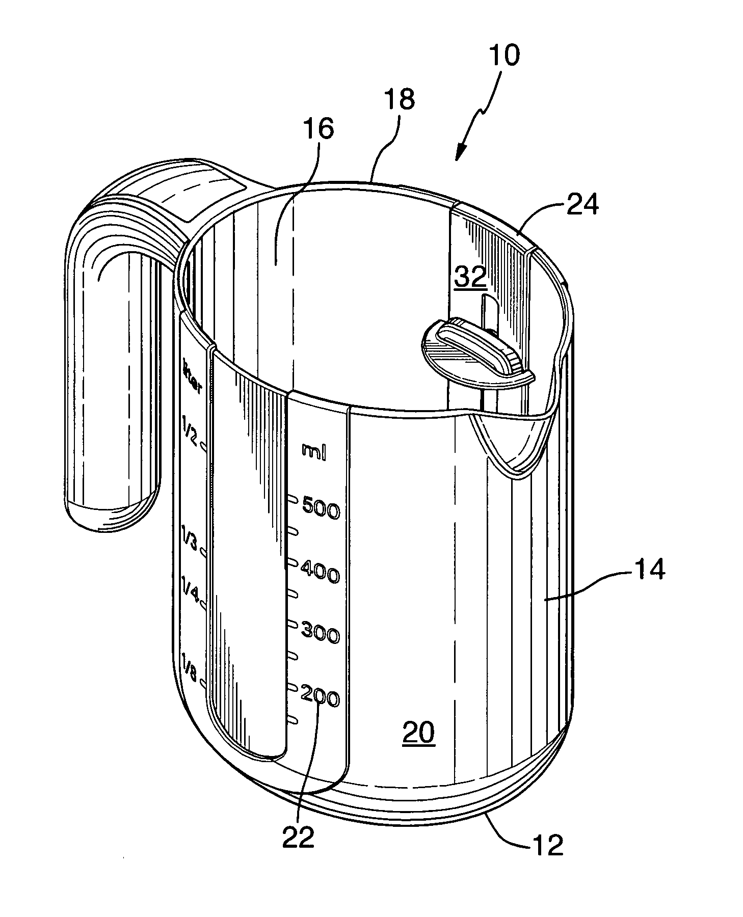 Liquid measuring vessel