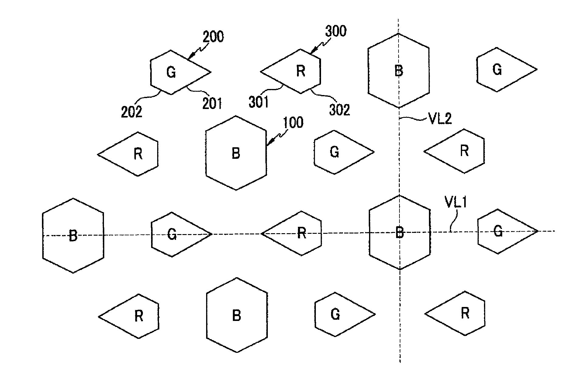 Pixel arrangement structure for organic light emitting diode display