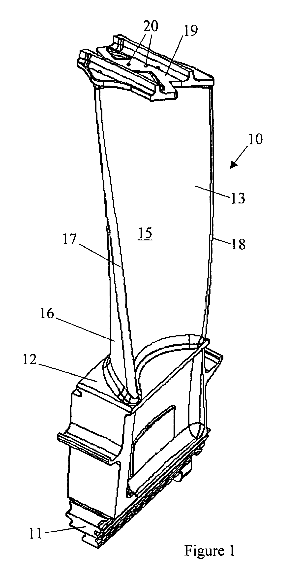 Turbine blade airfoil having improved creep capability