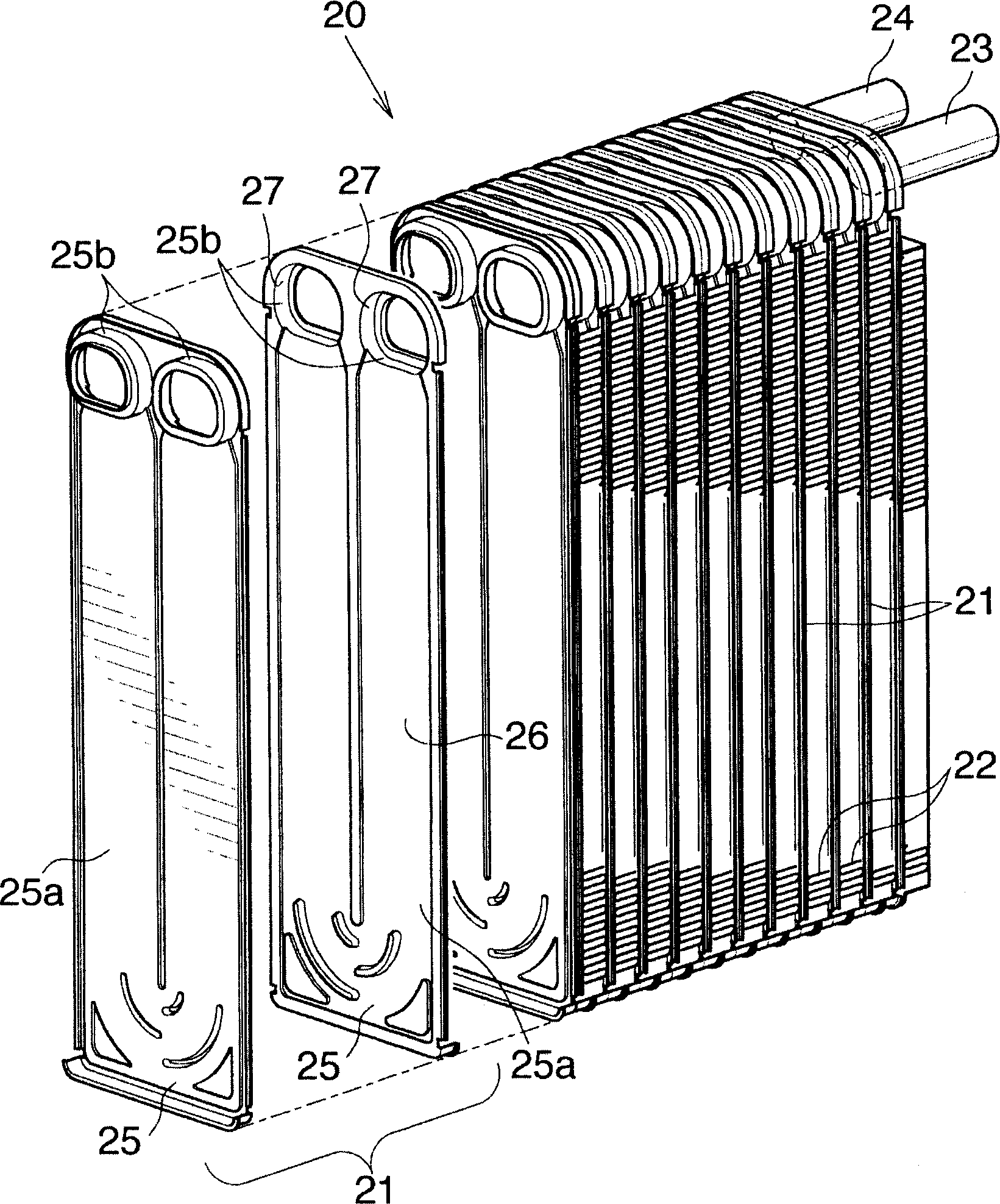 Evaporator and its manufacturing method