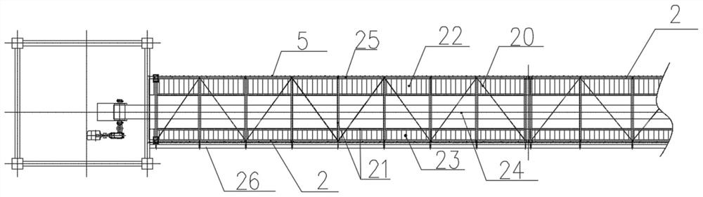 Multi-layer overhead closed conveying gallery steel pipe truss combination system