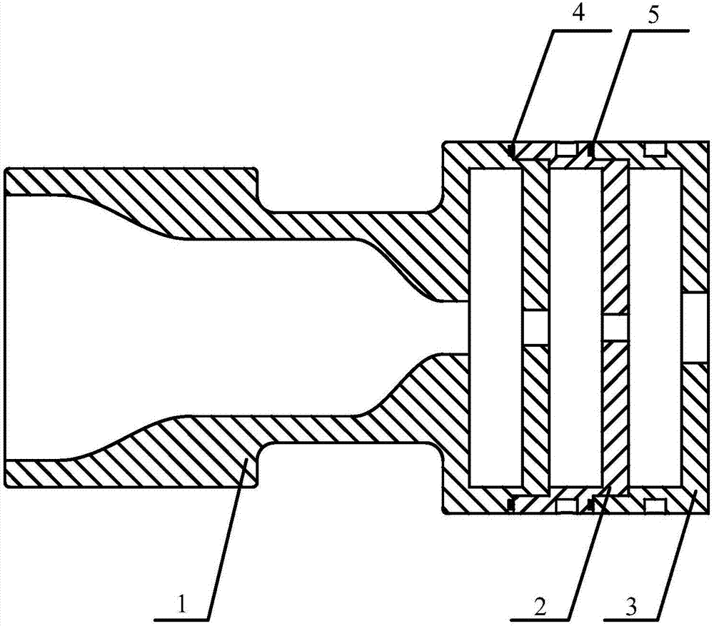 Multi-resonance-cavity cavitating jet nozzle