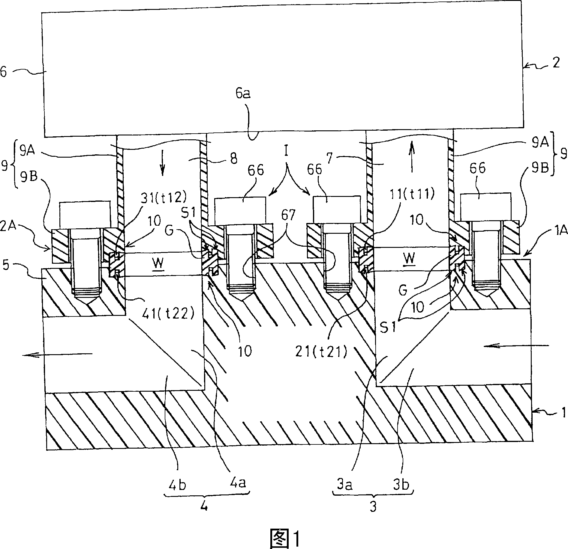 Connecting structure of integrated panel and fluid device