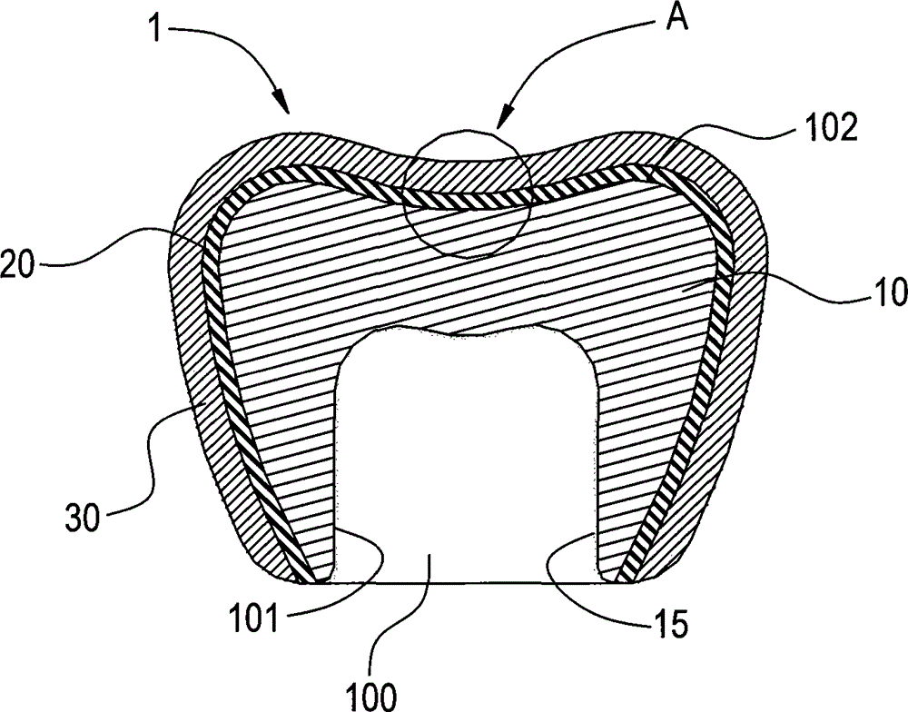 Oral dental material structure with high chaining force