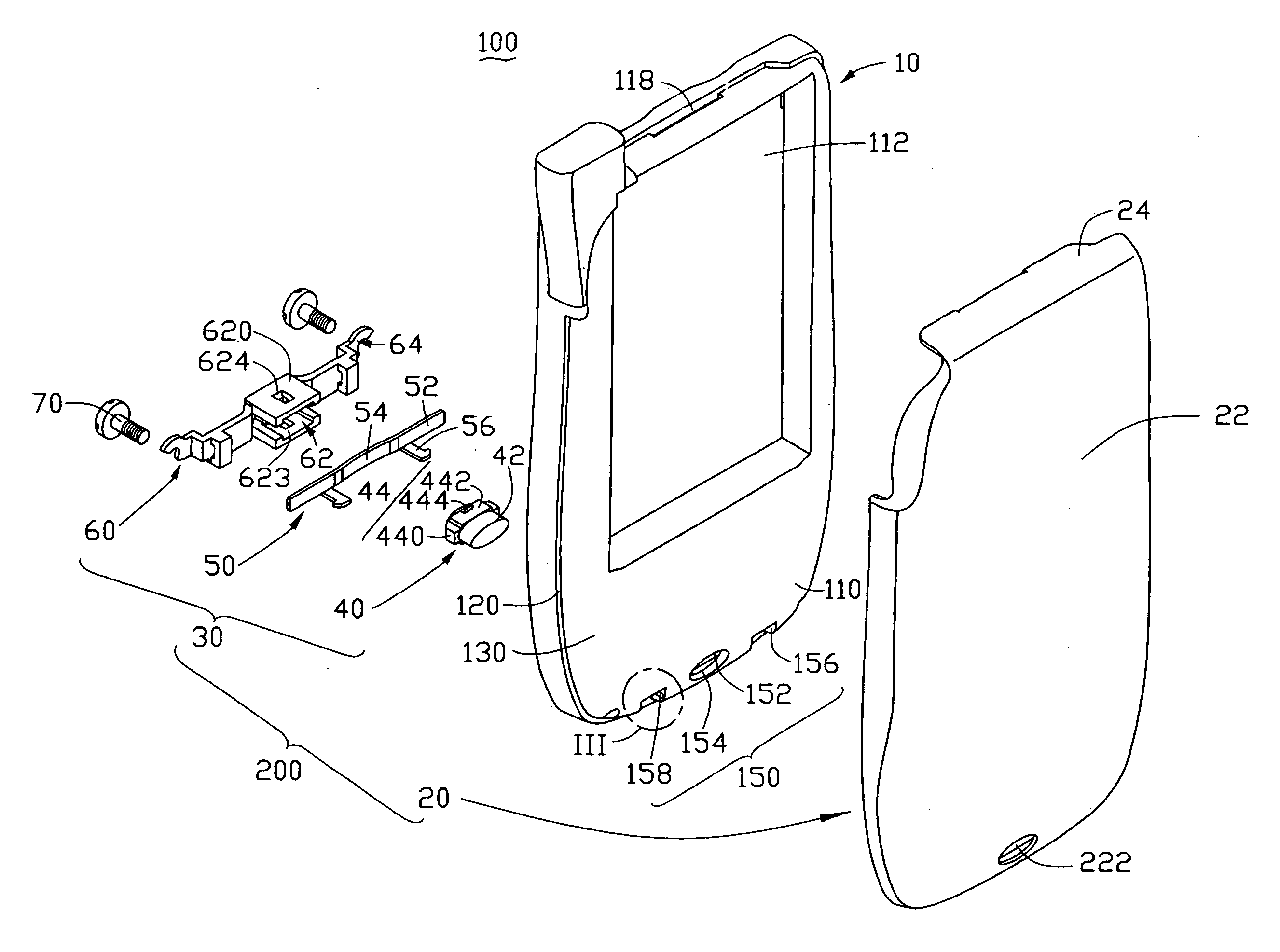 Battery cover assembly for portable electronic device