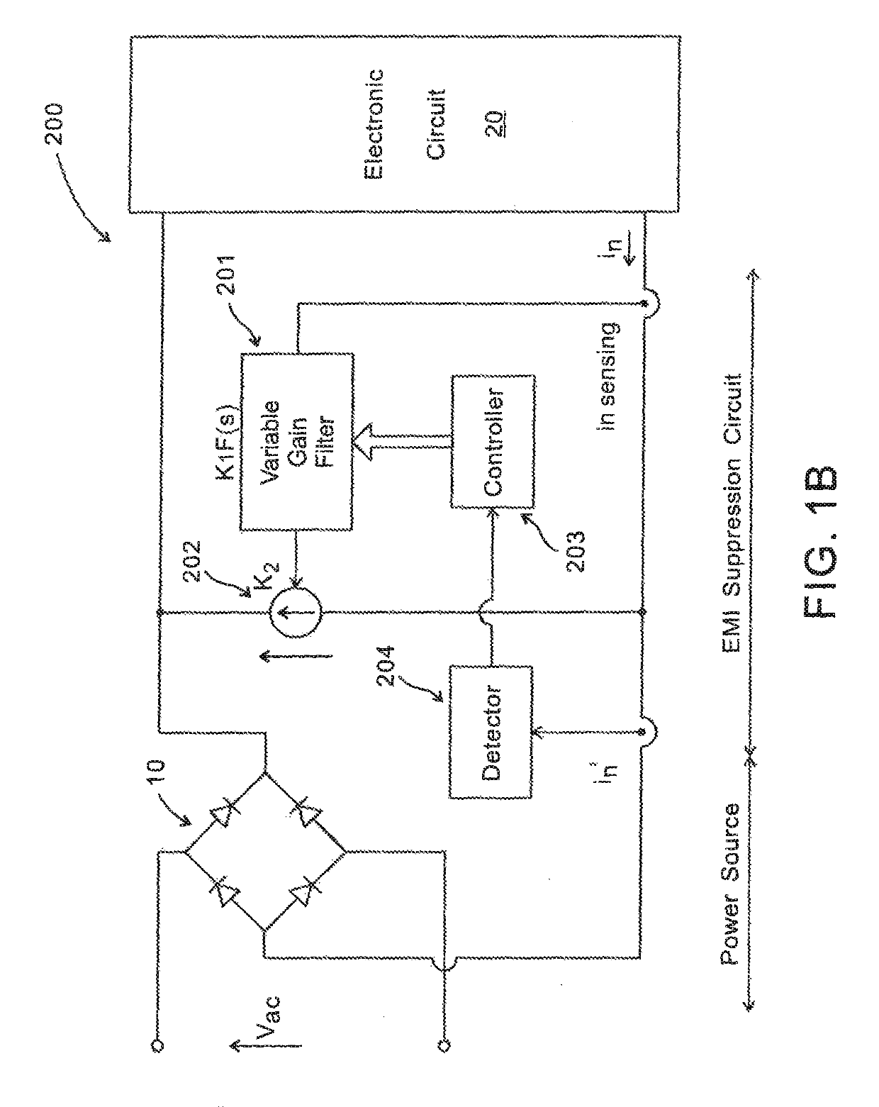 Control circuit for suppressing electromagnetic interference signals