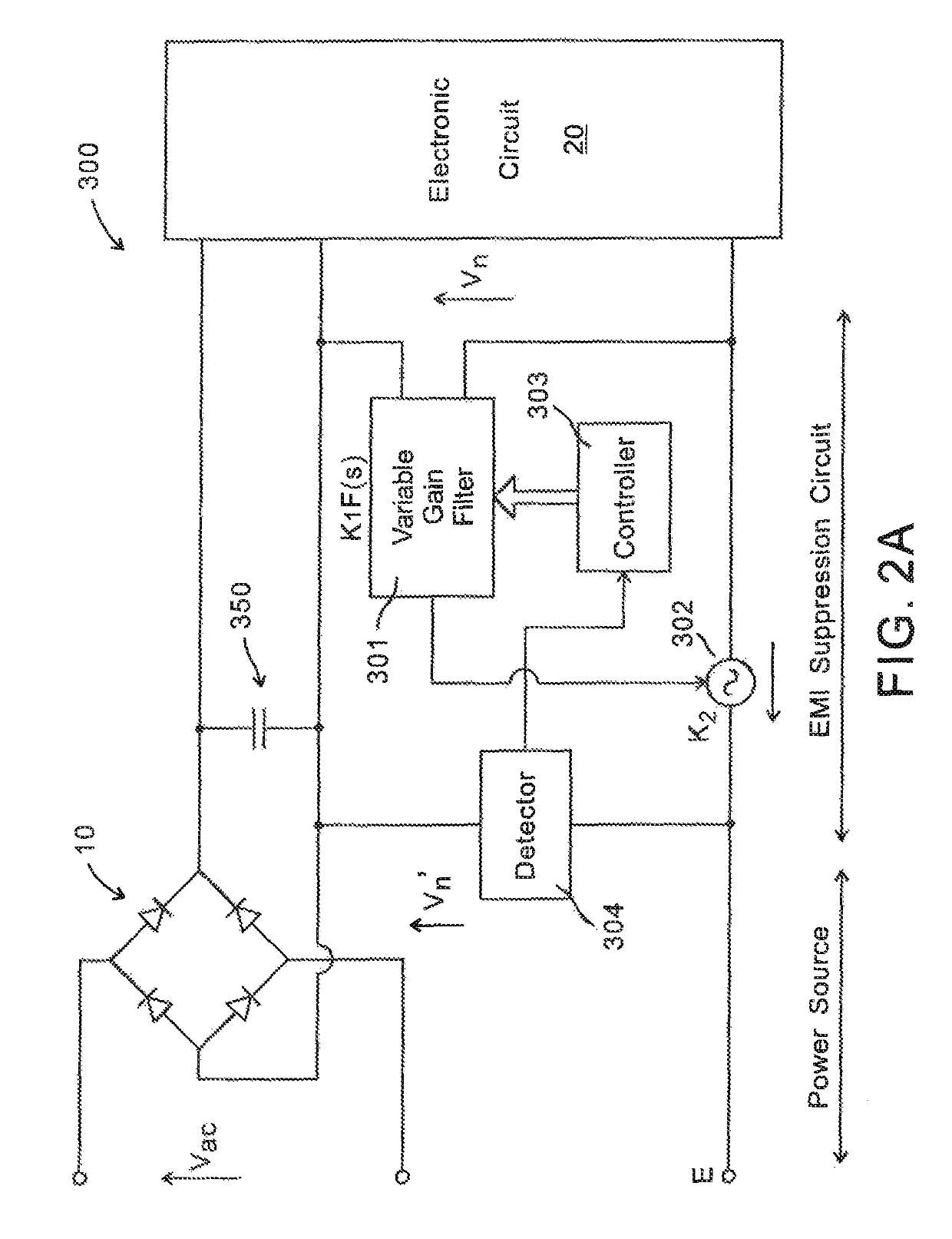 Control circuit for suppressing electromagnetic interference signals