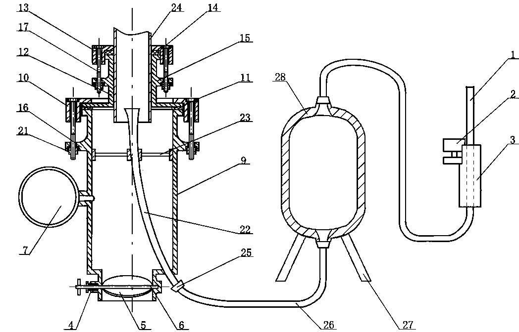 Negative pressure sampler for collecting water sample containing organic pollutants