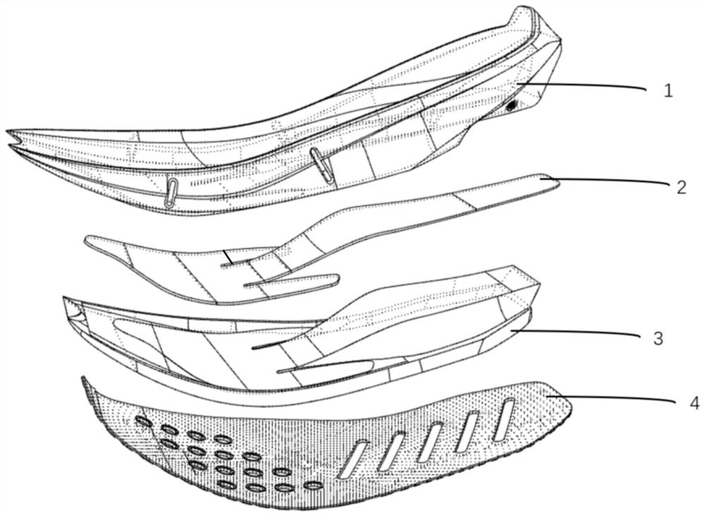 Heelpiece-free sole and shoe