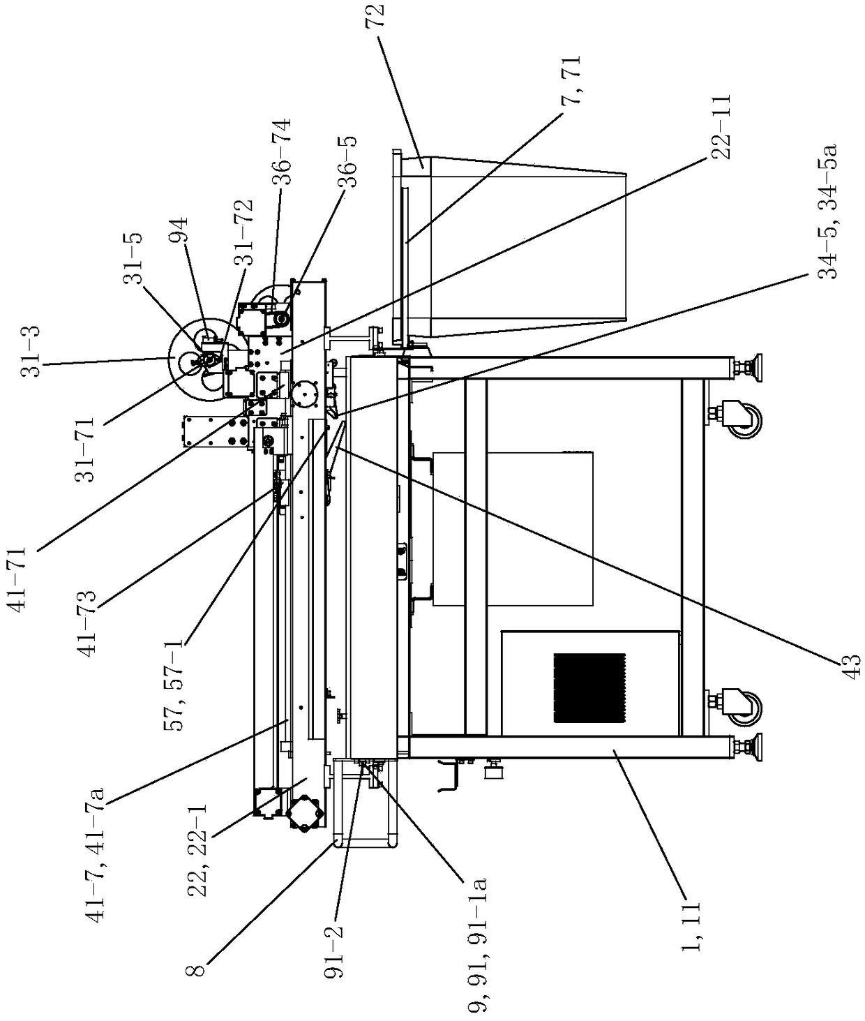 Strip sticking machine