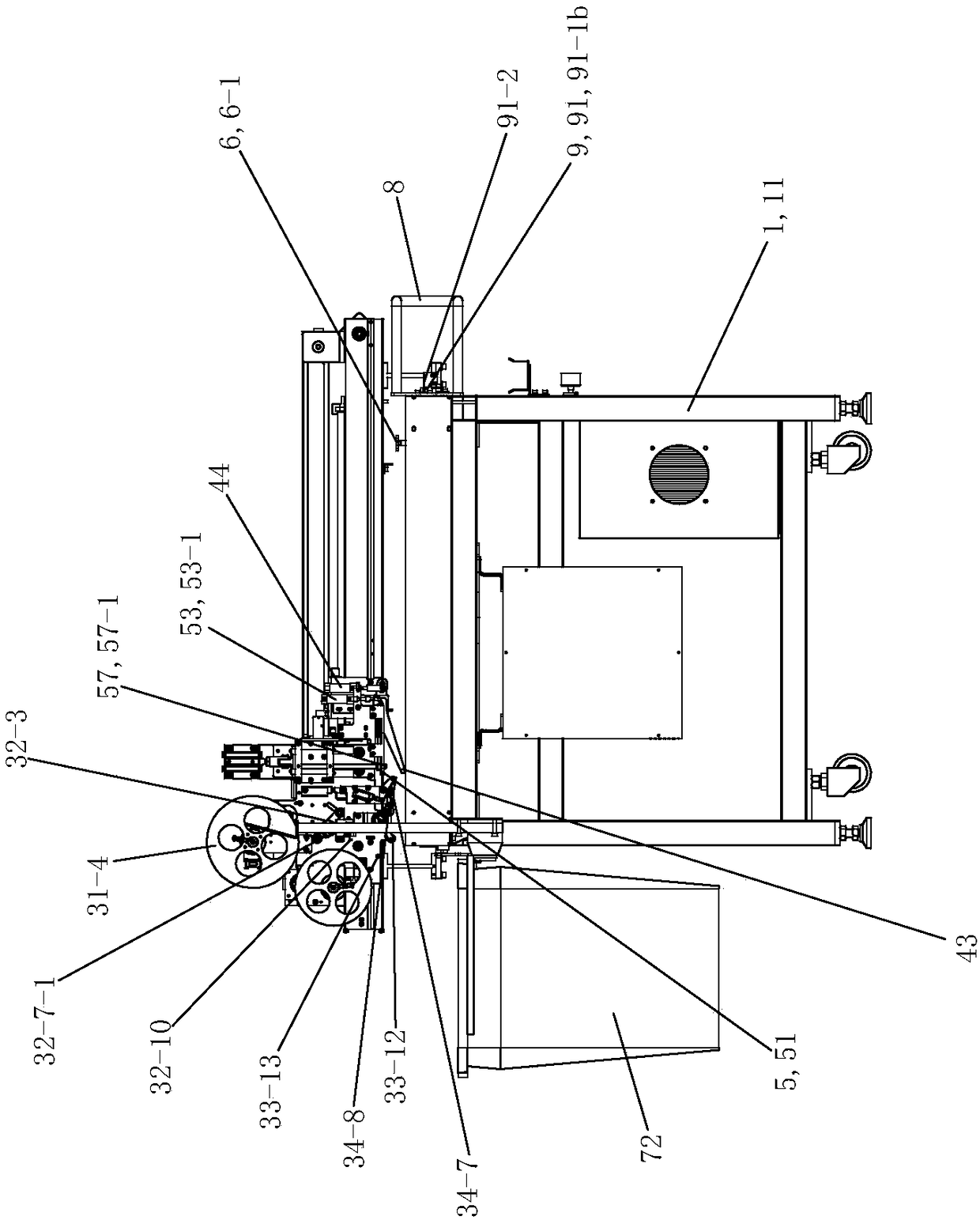 Strip sticking machine