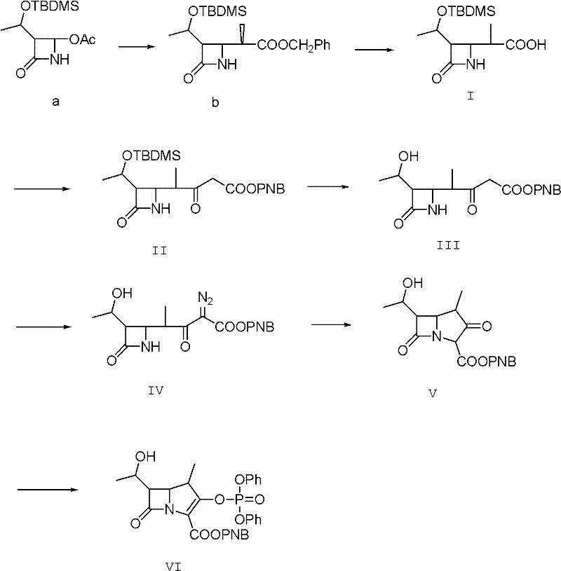 Method for preparing protected meropenem