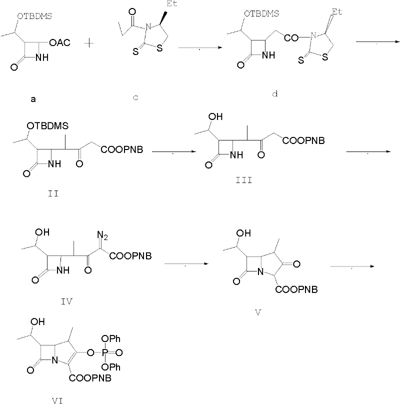 Method for preparing protected meropenem