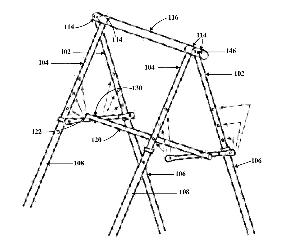 Collapsible free standing exercise apparatus