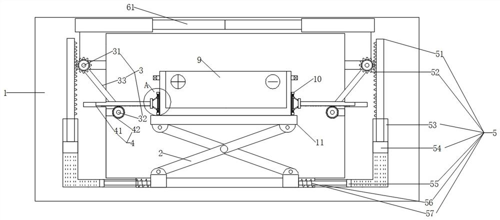 Battery fixing structure for new energy automobile