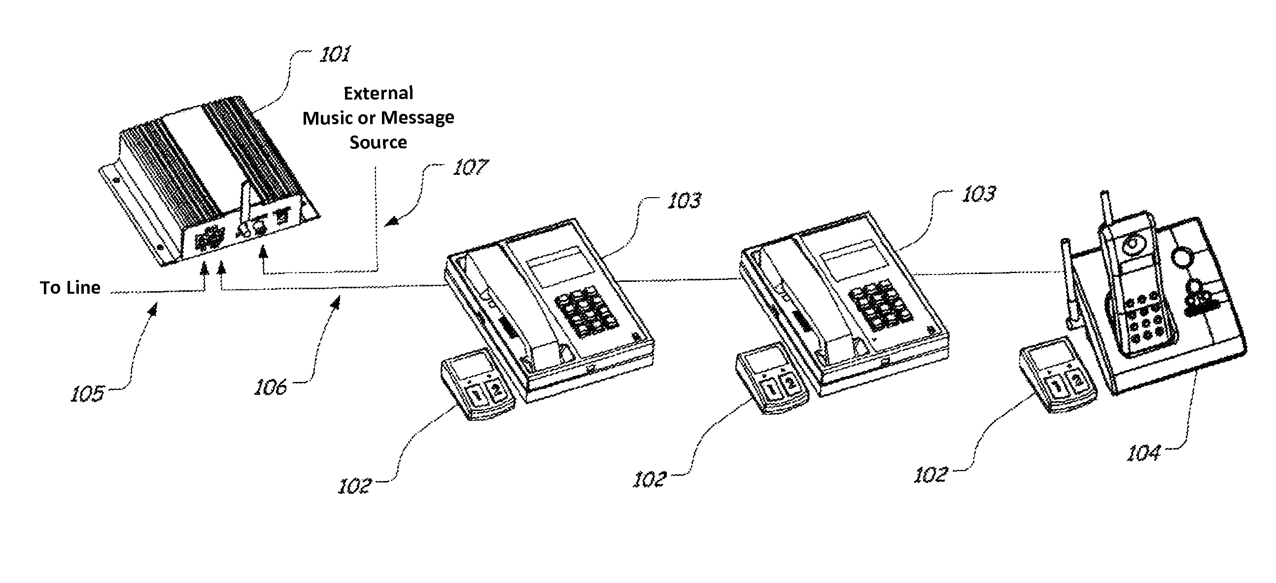 Remotely activated on-hold circuit