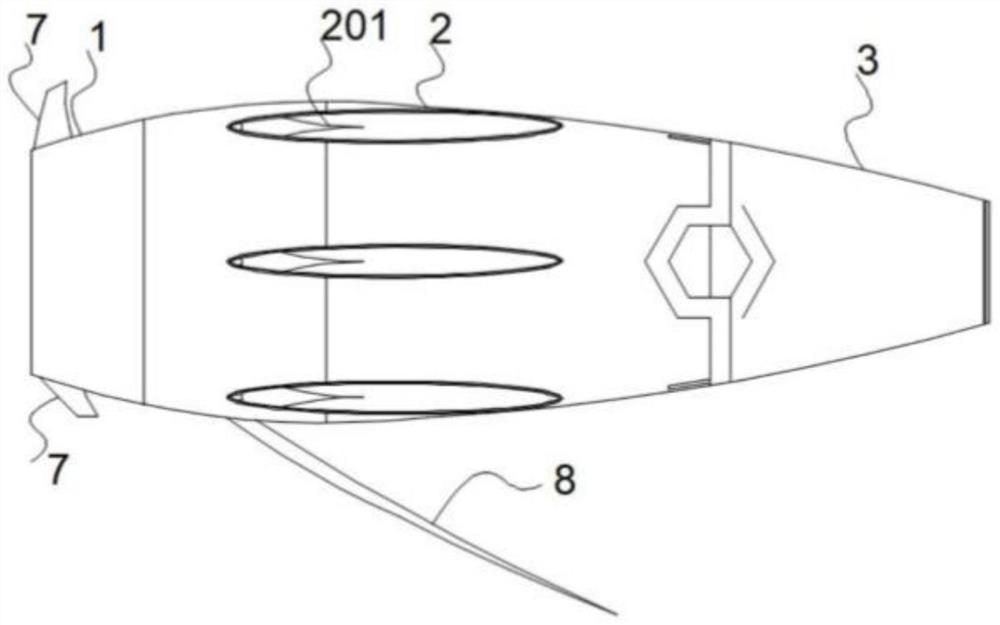 A deformed fairing structure of an aircraft engine