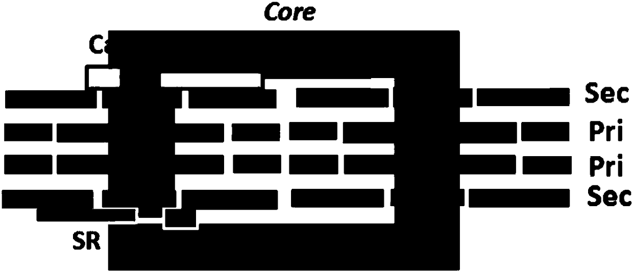 Turn ratio adjustable type matrix transformer integrated with synchronous rectifier tubes