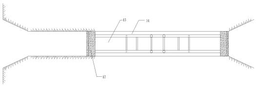 Span-free middle stand column steel trestle structure, pushing installation device and construction method