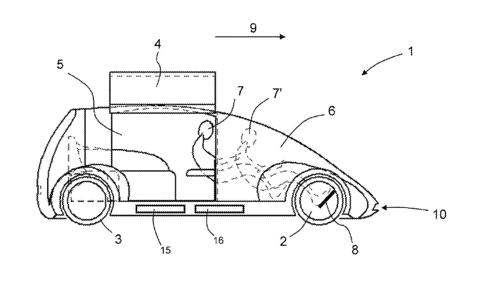 Motor vehicle, in particular taxi