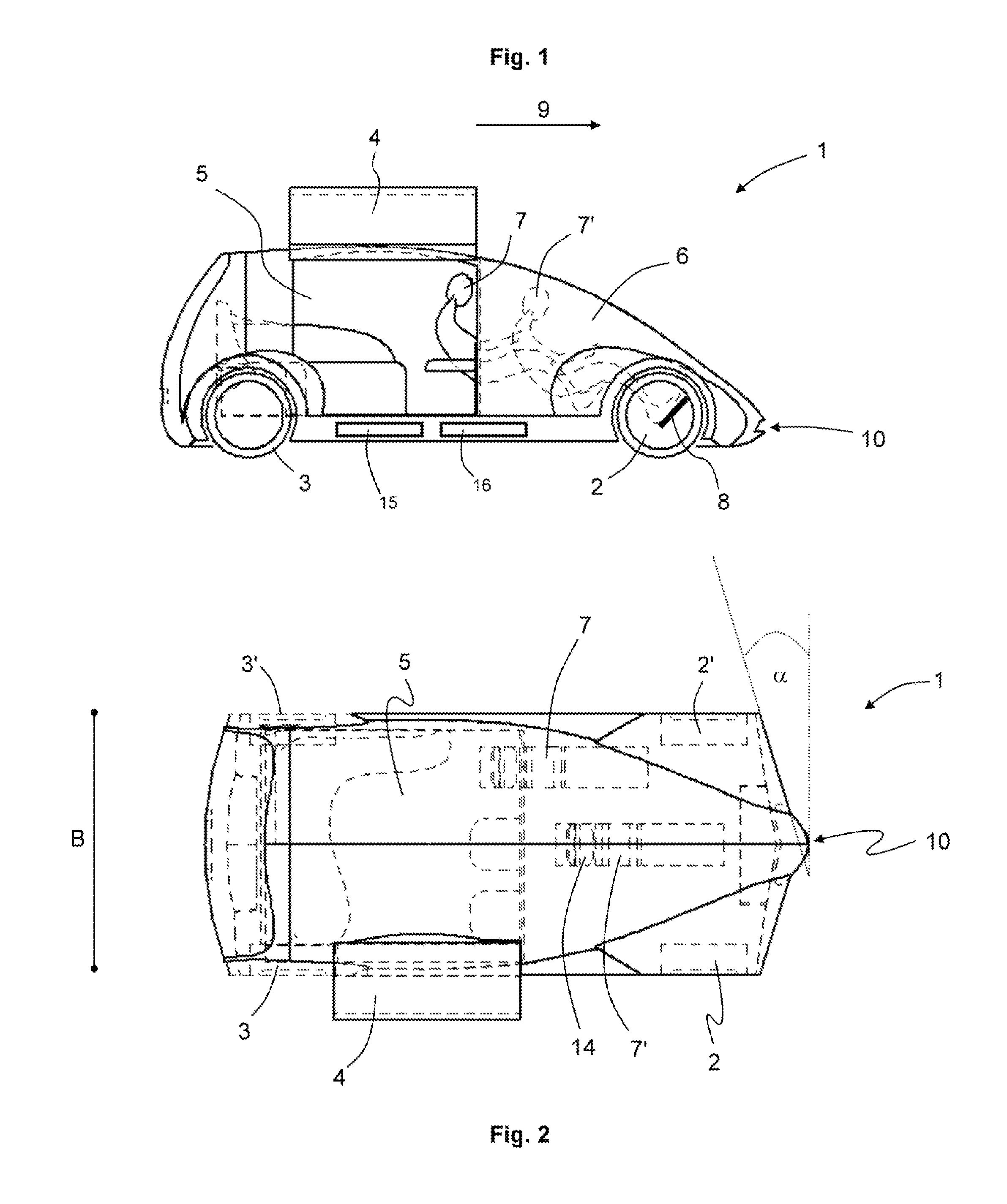 Motor vehicle, in particular taxi