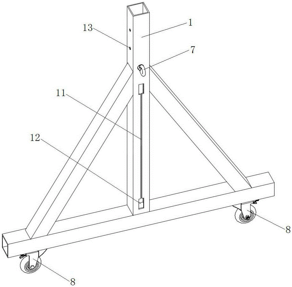 Foldable gantry crane capable of ascending and descending