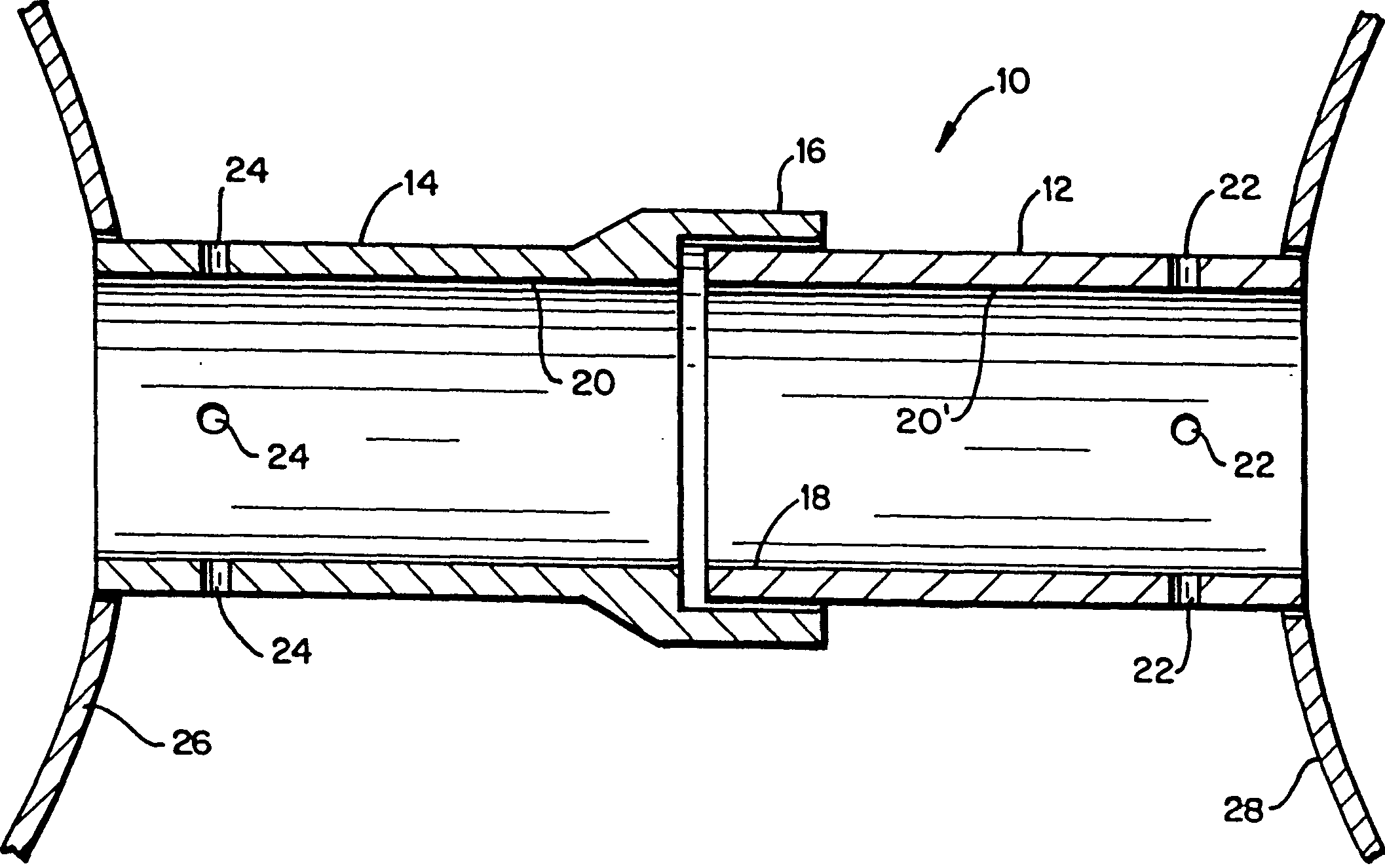 Conic traverse flame tube