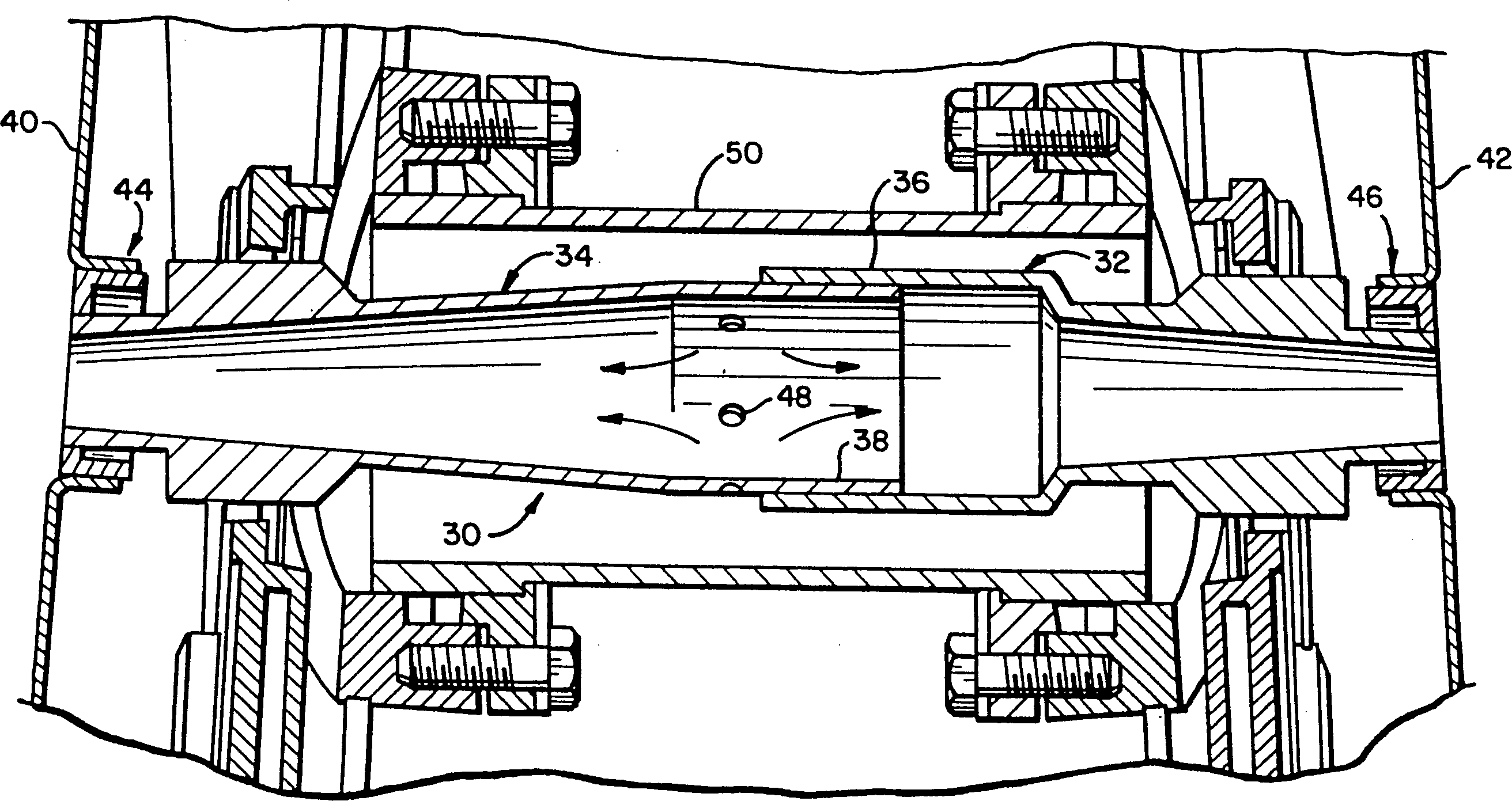 Conic traverse flame tube