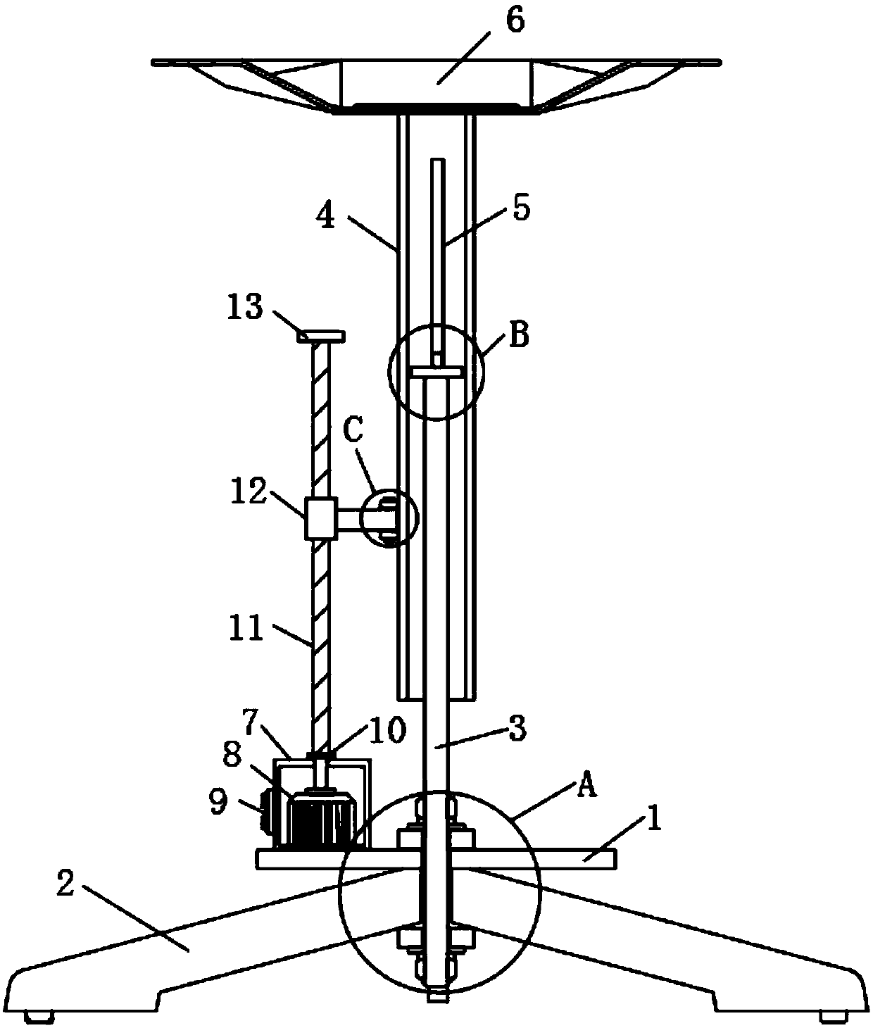 Electric driving type projector position adjusting support