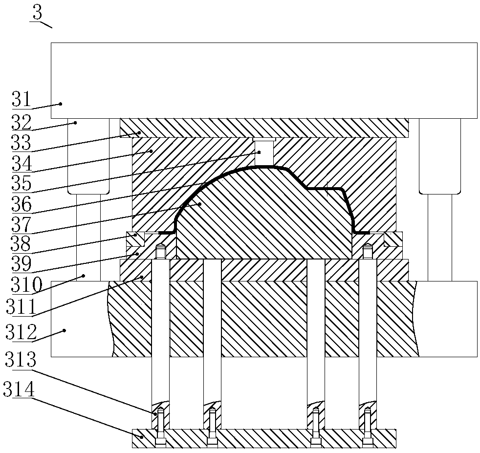 A composite mold set for integrated processing of automobile drive axle housing cover