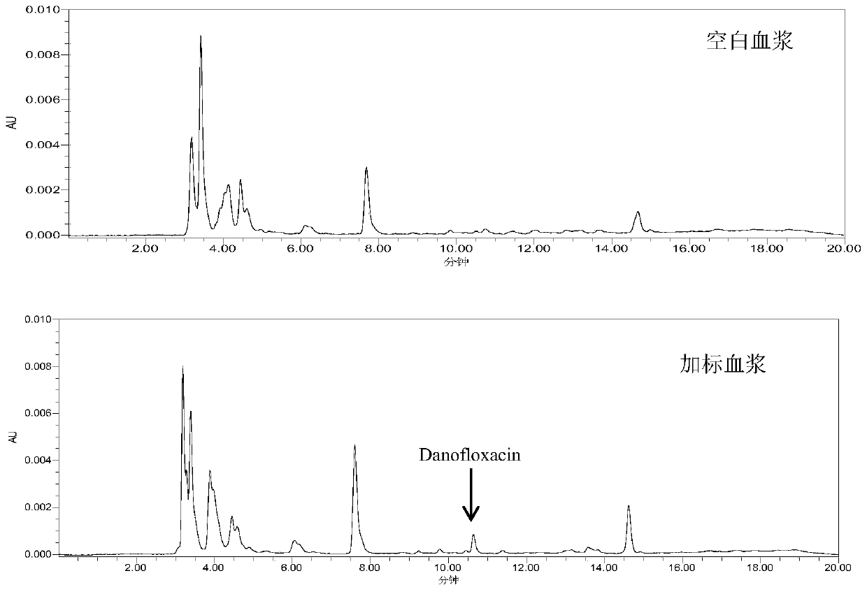 Method for detecting difloxacin mesylate in pig plasma and alveolar fluid