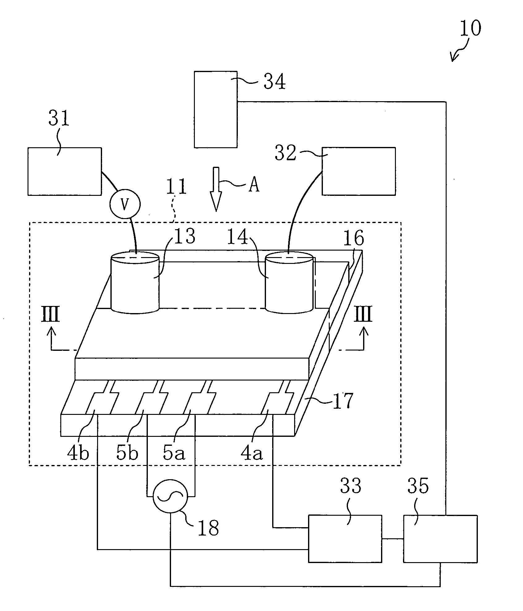 Measurement device for measuring electric signal emitted by biological sample