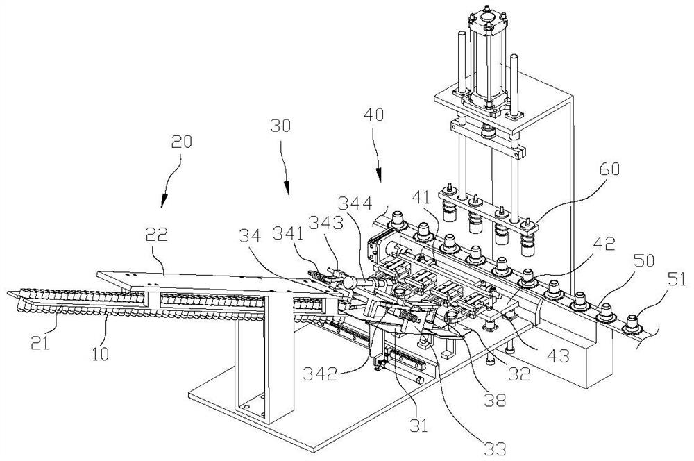 Material receiving adjusting part for dividing green bodies for automatic production system