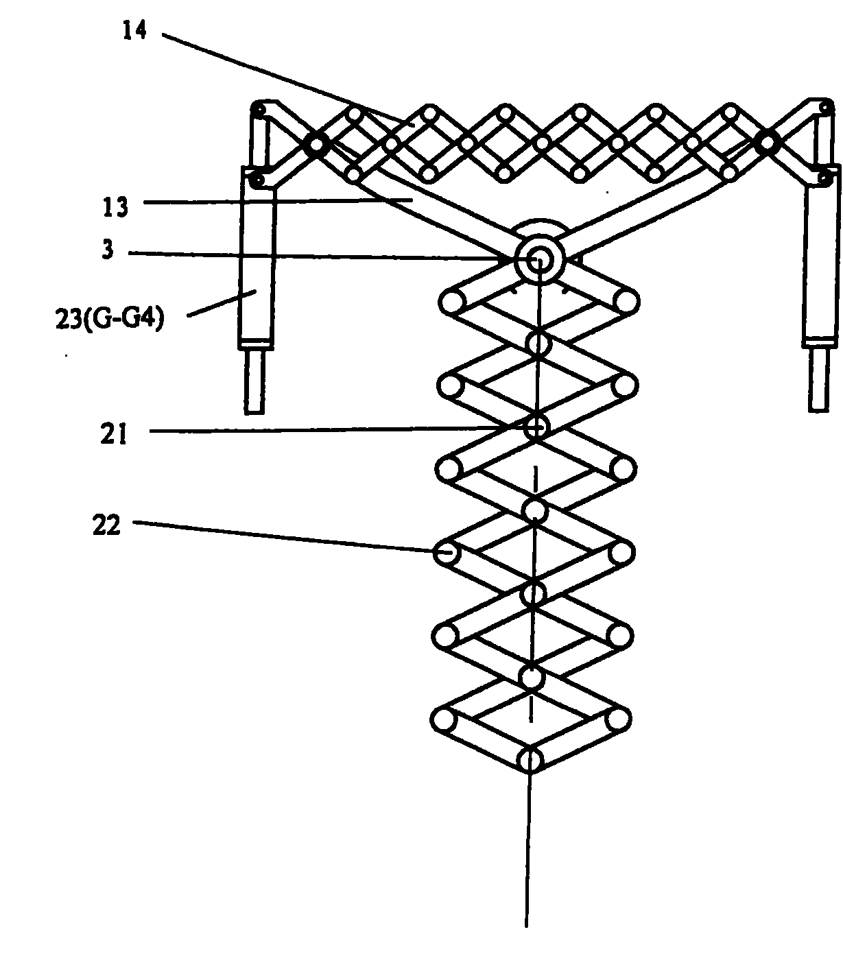 X-shaped link telescopic boom type hydraulic power engine and generator set device