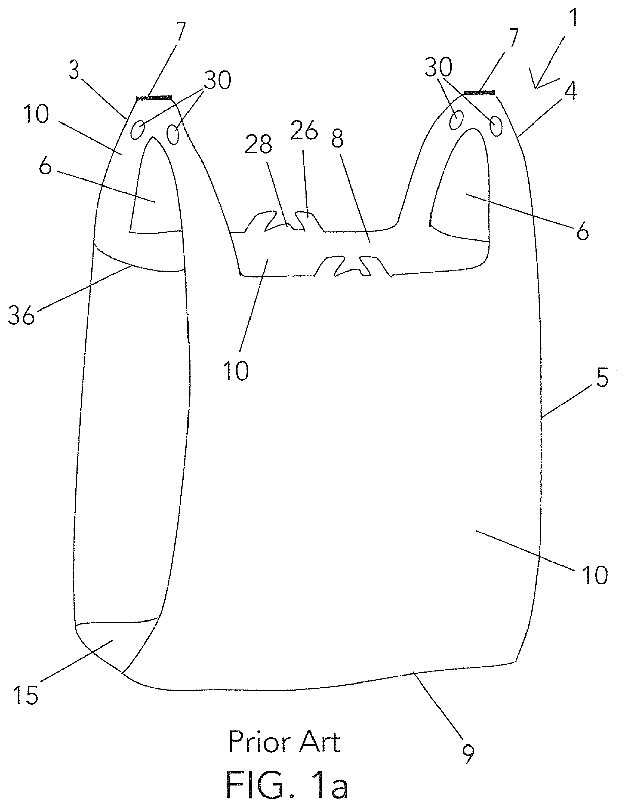 Plastic bag with visible distinguishable characteristics