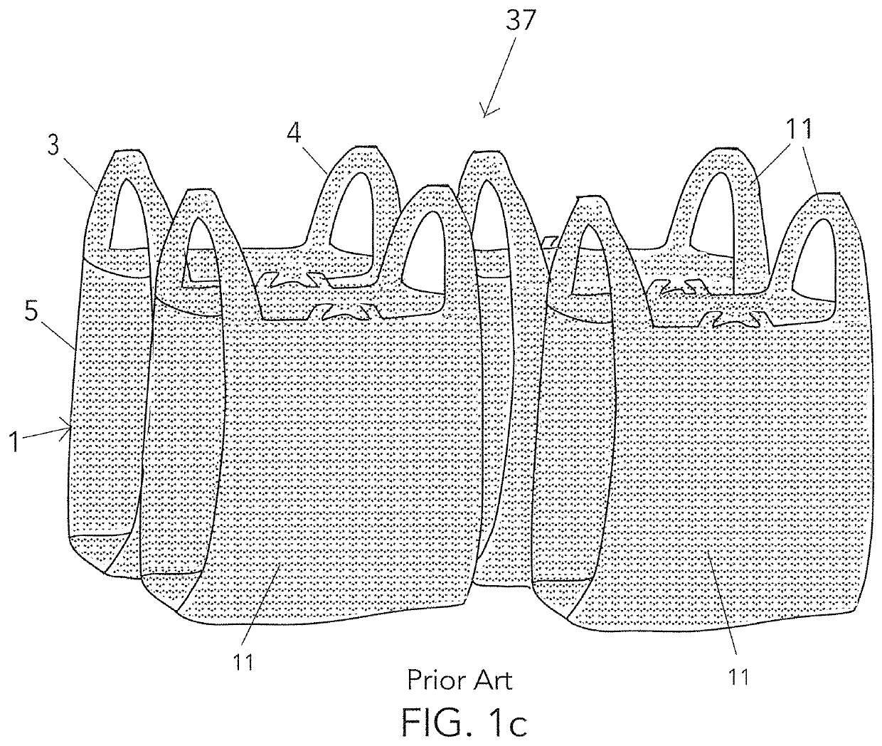 Plastic bag with visible distinguishable characteristics