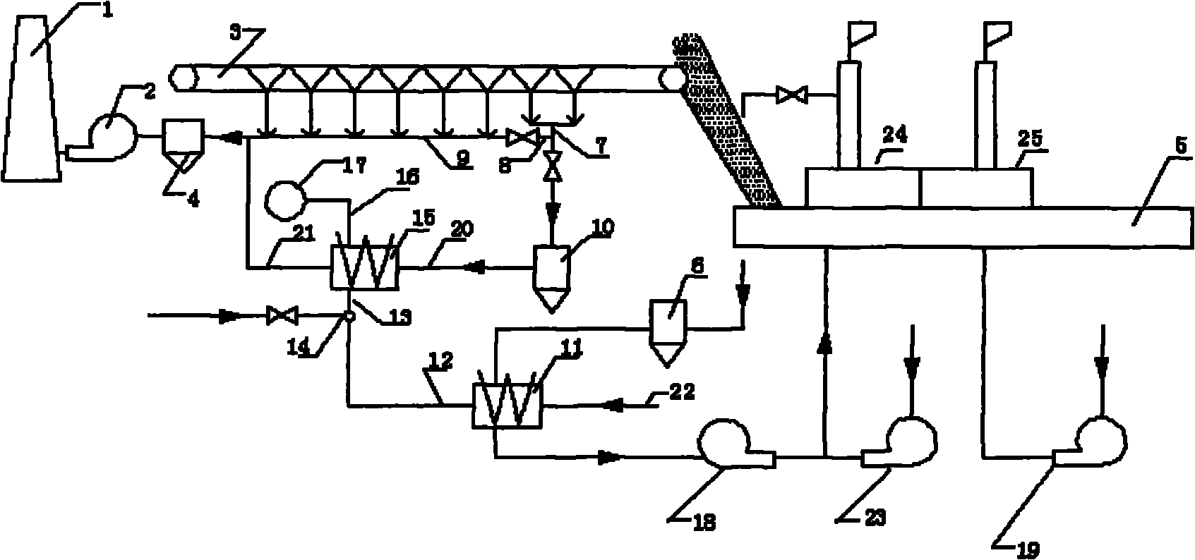 Method for overheating steam of cooler waste heat boiler and device used in same