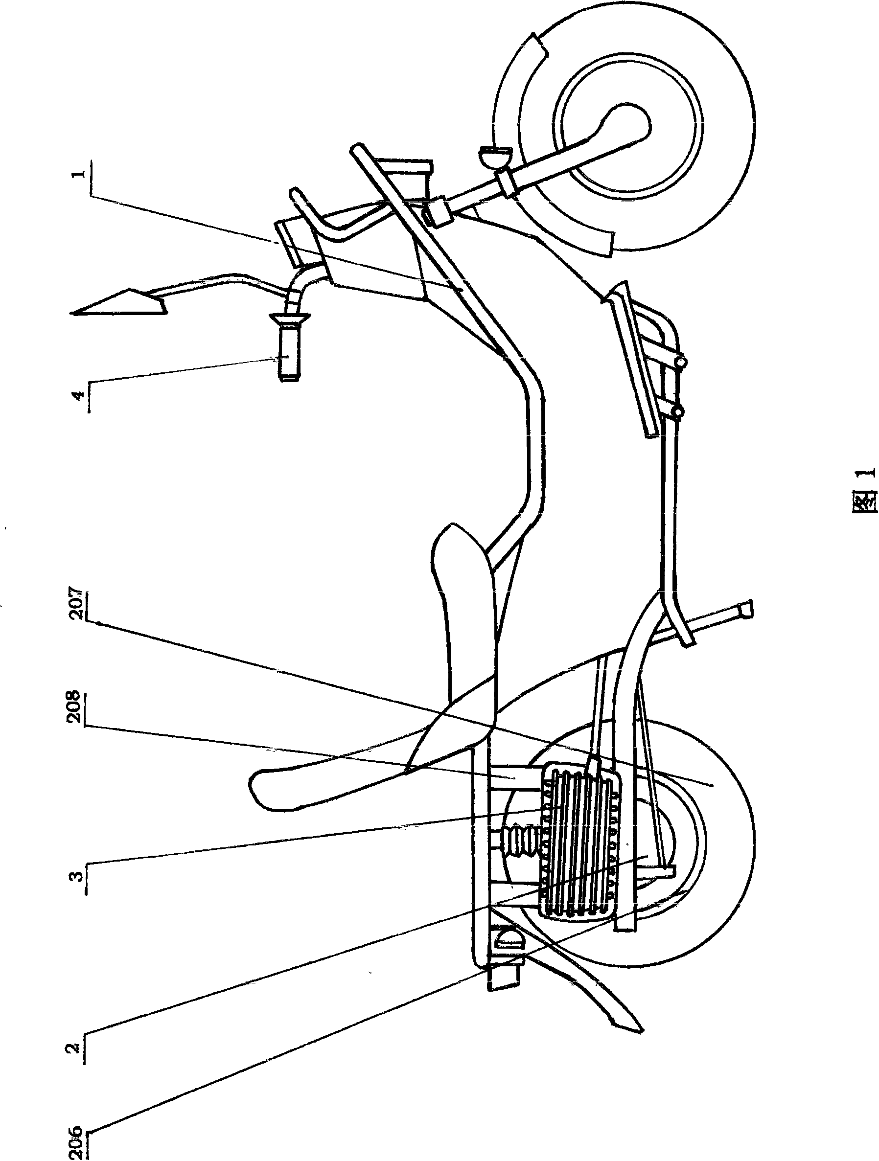 Highly effective energy-saving hub-type electric motorcycle