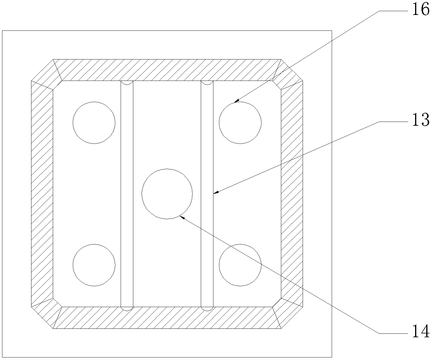 Machine-made die for making combined cavity member