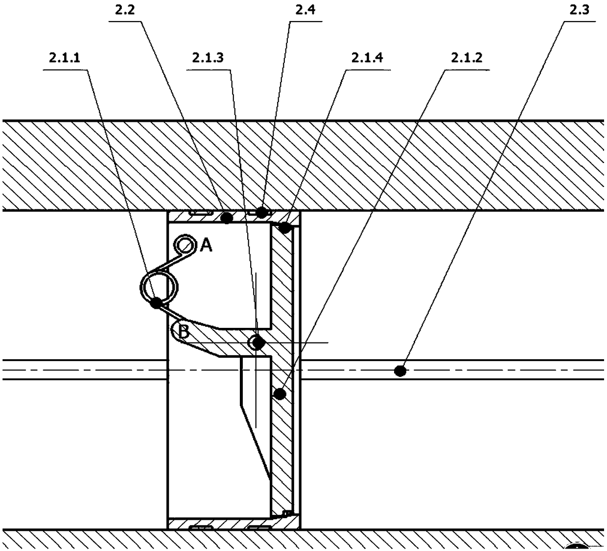 Overturning valve plug-type passive piston volume pipe