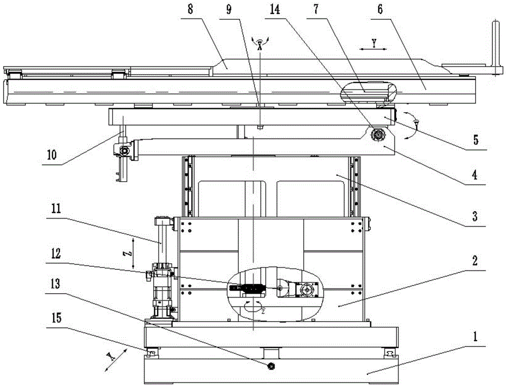 Multi-angle motion treatment bed