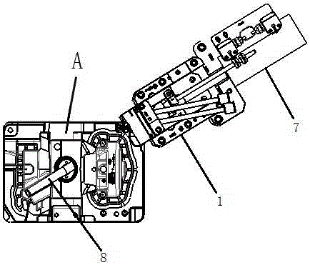 Floating pin self-locking device for tunnel core-pulling mechanism