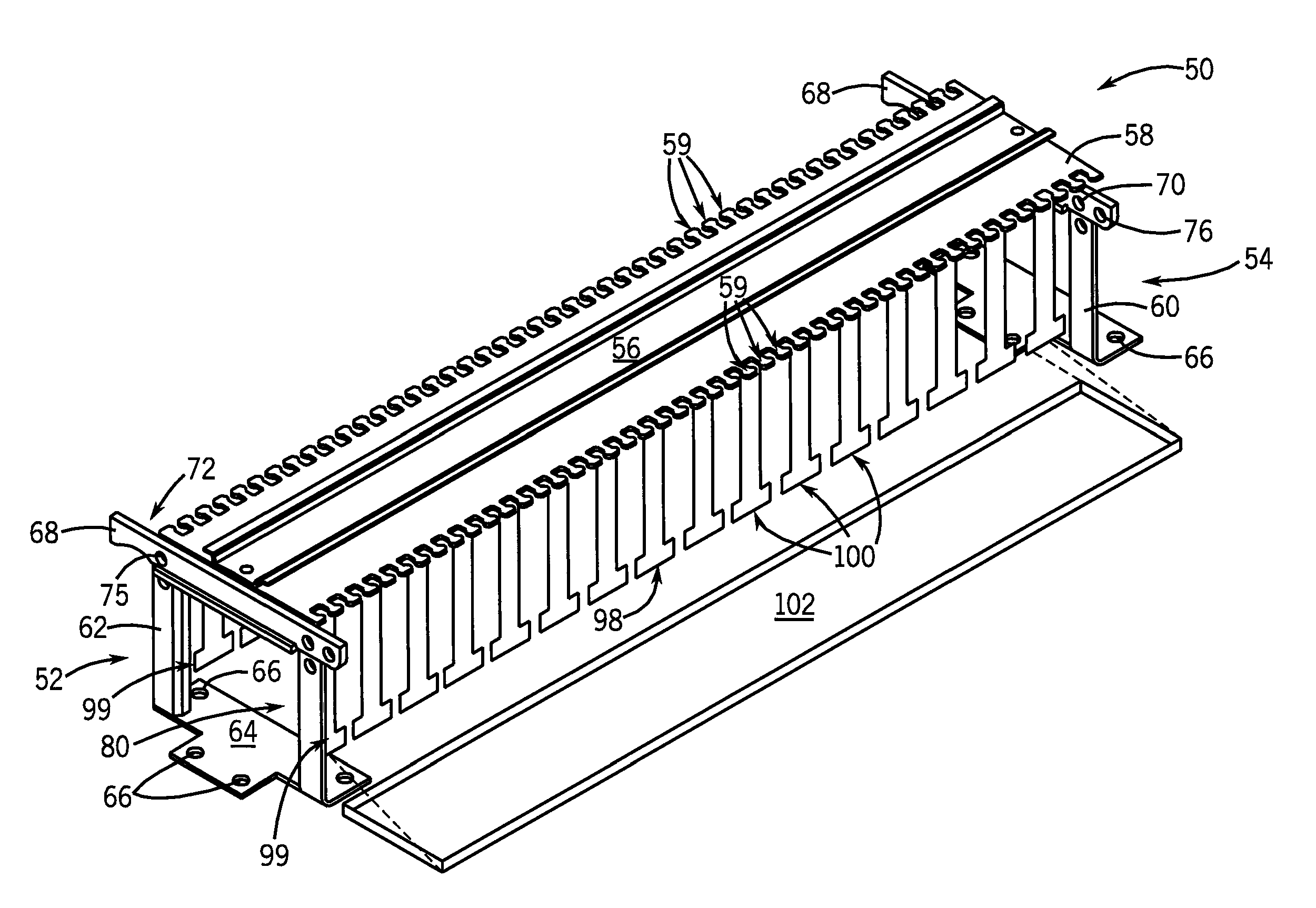 Wire management system with integrated din rail and selectively accessible wire